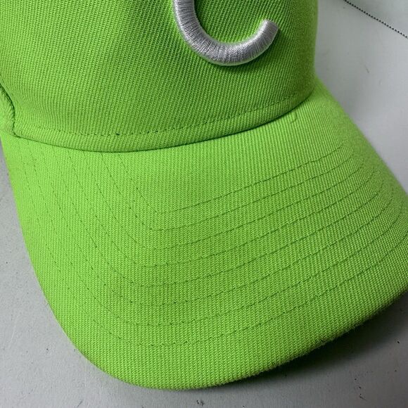 New Era 9Forty Baseball Hat Cap Chicago Cubs Neon Bright Green Snapback Adj C2 - Picture 3 of 11